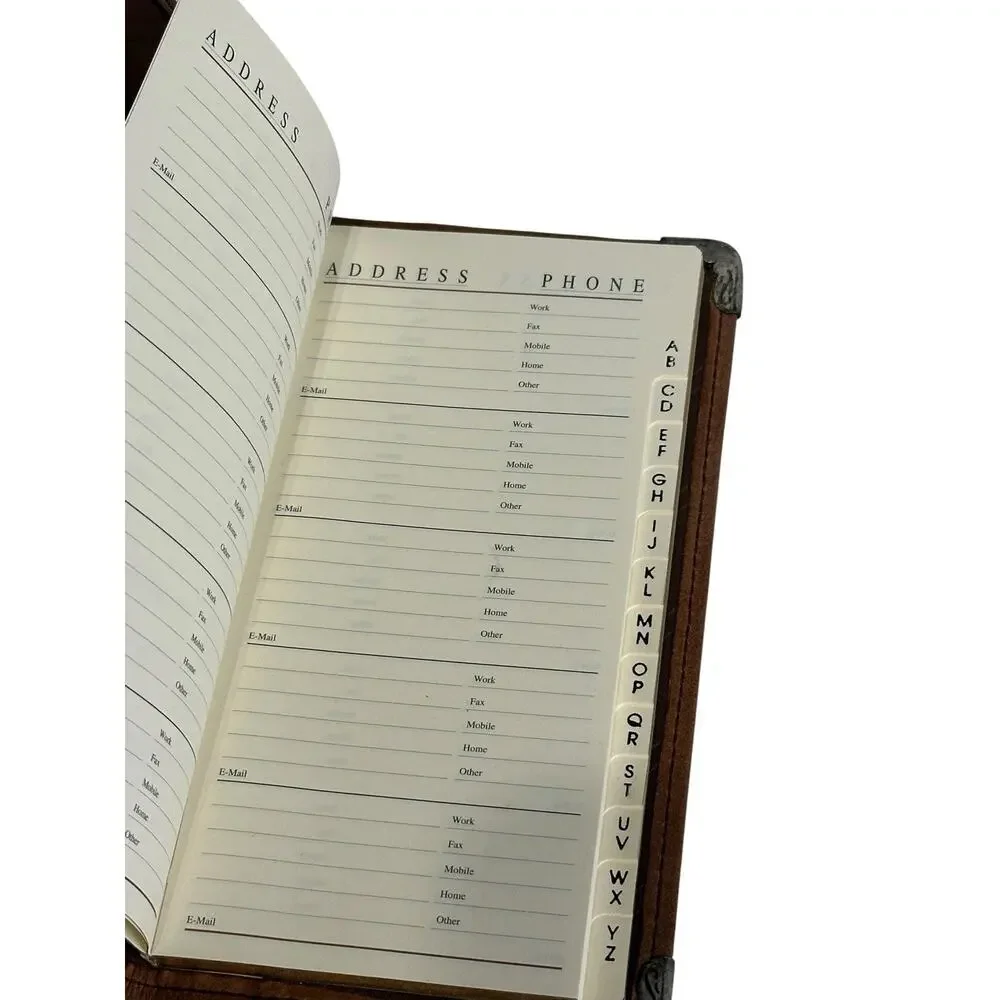 scully brown leather telephone address book